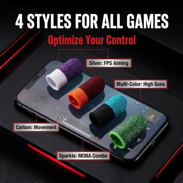 Alt view image 2 of 6 - 40pc Gaming Finger Sleeves, Esports Grade