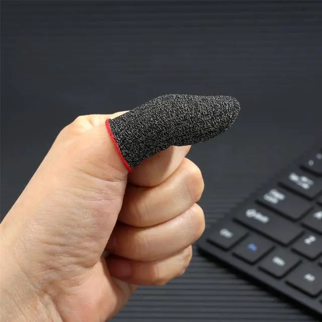 Alt view image 4 of 7 - 10 Pack Gaming Finger Sleeves, 0.3mm Silver Fiber dedales Gamer, Smooth Operation, Anti-Sweat, Extremely Thin,Maximum Touch Response,Comfortable fit, Fit Mobile Phone Tablet Devices