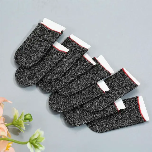 Alt view image 2 of 7 - 10 Pack Gaming Finger Sleeves, 0.3mm Silver Fiber dedales Gamer, Smooth Operation, Anti-Sweat, Extremely Thin,Maximum Touch Response,Comfortable fit, Fit Mobile Phone Tablet Devices