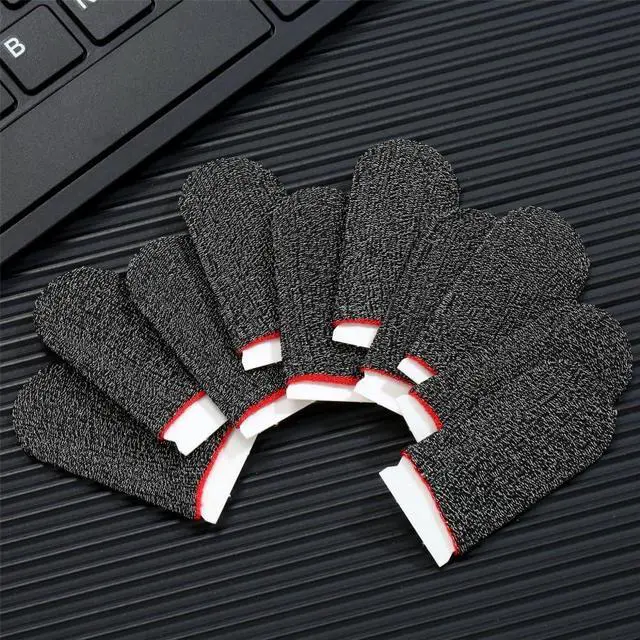 Alt view image 3 of 7 - 10 Pack Gaming Finger Sleeves, 0.3mm Silver Fiber dedales Gamer, Smooth Operation, Anti-Sweat, Extremely Thin,Maximum Touch Response,Comfortable fit, Fit Mobile Phone Tablet Devices