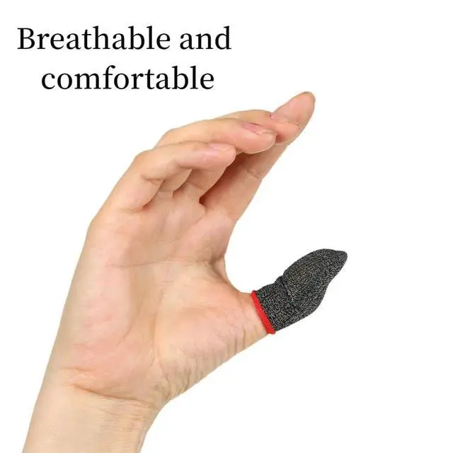 Alt view image 5 of 7 - 10 Pack Gaming Finger Sleeves, 0.3mm Silver Fiber dedales Gamer, Smooth Operation, Anti-Sweat, Extremely Thin,Maximum Touch Response,Comfortable fit, Fit Mobile Phone Tablet Devices