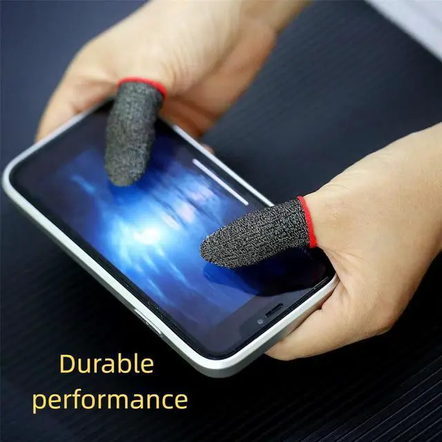 Alt view image 7 of 7 - 10 Pack Gaming Finger Sleeves, 0.3mm Silver Fiber dedales Gamer, Smooth Operation, Anti-Sweat, Extremely Thin,Maximum Touch Response,Comfortable fit, Fit Mobile Phone Tablet Devices