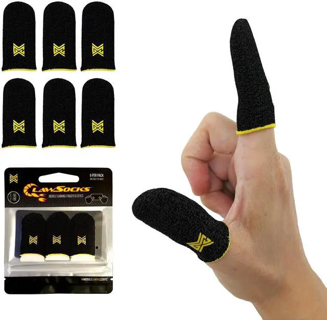Main image of MGC ClawSocks 6 Pack Carbon, Gamer Finger & Thumb Sleeves, Mobile Gaming Stabilizer & Compression Support Black