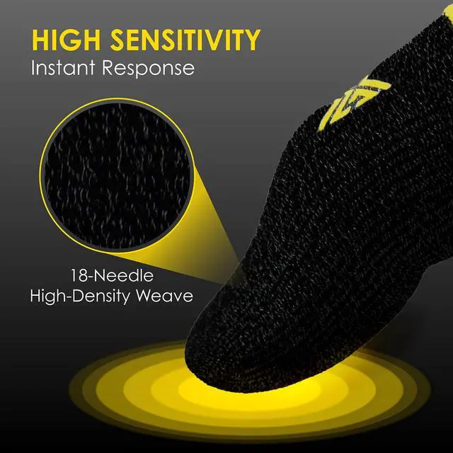 Alt view image 3 of 6 - MGC ClawSocks 6 Pack Carbon, Gamer Finger & Thumb Sleeves, Mobile Gaming Stabilizer & Compression Support Black
