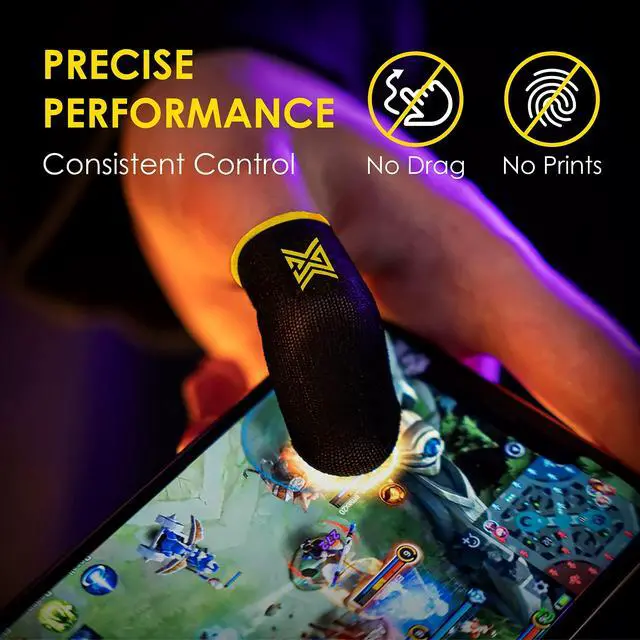 Alt view image 2 of 6 - MGC ClawSocks 6 Pack Carbon, Gamer Finger & Thumb Sleeves, Mobile Gaming Stabilizer & Compression Support Black