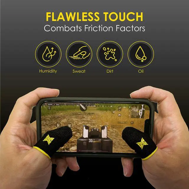 Alt view image 4 of 6 - MGC ClawSocks 6 Pack Carbon, Gamer Finger & Thumb Sleeves, Mobile Gaming Stabilizer & Compression Support Black