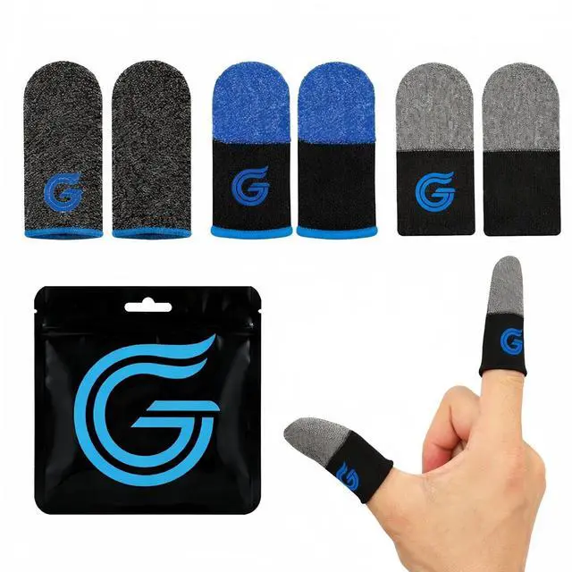 Main image of 6-Pack Gaming Finger Sleeves, Compatible with All Touchscreen Devices