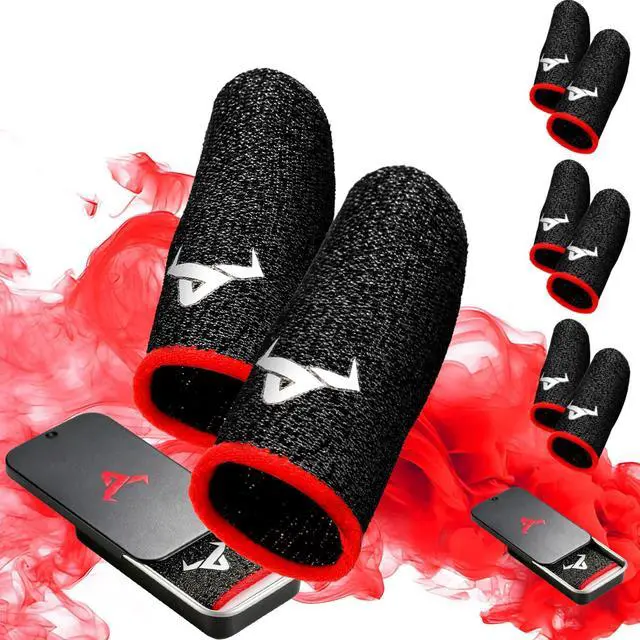 Main image of 6 Pack Finger Sleeves for Gaming,Thumb Sleeves for Mobile Gaming,Anti Sweat,Ultra Thin,0.15mm Silver Fiber,Suitable for Most Gamers,Gaming Finger Gloves for PUBG COD Dedales Gamer,Covers
