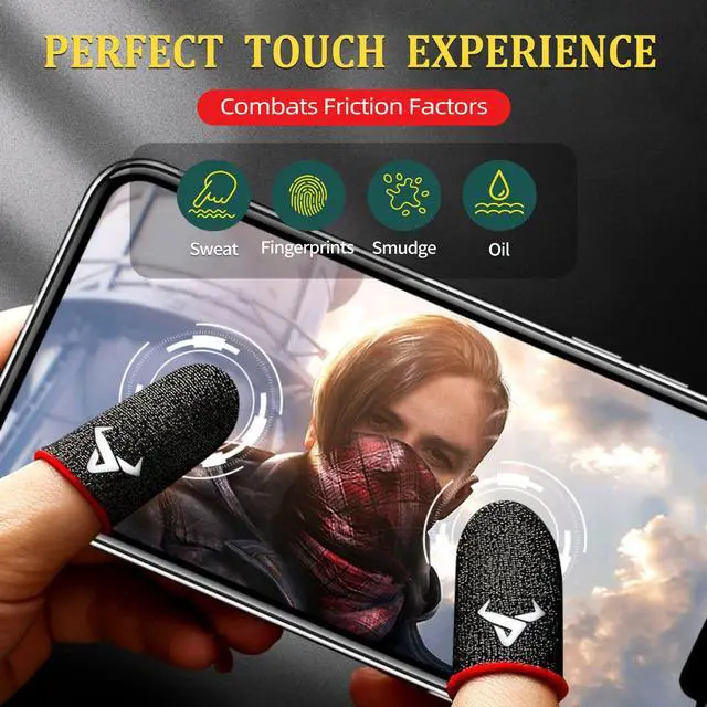 Alt view image 4 of 7 - 6 Pack Finger Sleeves for Gaming,Thumb Sleeves for Mobile Gaming,Anti Sweat,Ultra Thin,0.15mm Silver Fiber,Suitable for Most Gamers,Gaming Finger Gloves for PUBG COD Dedales Gamer,Covers
