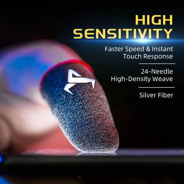 Alt view image 5 of 7 - 6 Pack Finger Sleeves for Gaming,Thumb Sleeves for Mobile Gaming,Anti Sweat,Ultra Thin,0.15mm Silver Fiber,Suitable for Most Gamers,Gaming Finger Gloves for PUBG COD Dedales Gamer,Covers