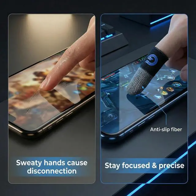 Alt view image 6 of 7 - 6-Pack Gaming Finger Sleeves, Compatible with All Touchscreen Devices
