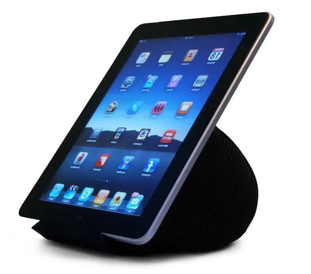 Alt view image 3 of 7 - Tablet Bed & Lap Stand; Bean Bag Universal Tablet Holder Compatible with iPad 1/2/3/4, Mini, Air, Pro, Android and Windows Tablets, eReaders (Black)