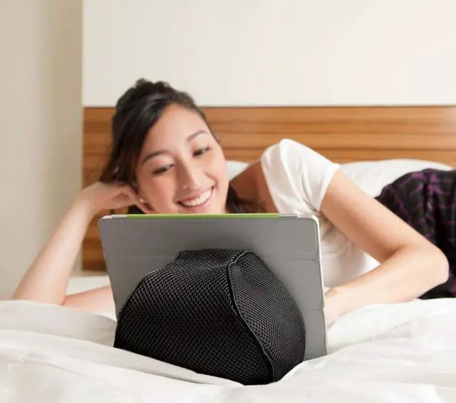 Alt view image 4 of 7 - Tablet Bed & Lap Stand; Bean Bag Universal Tablet Holder Compatible with iPad 1/2/3/4, Mini, Air, Pro, Android and Windows Tablets, eReaders (Black)