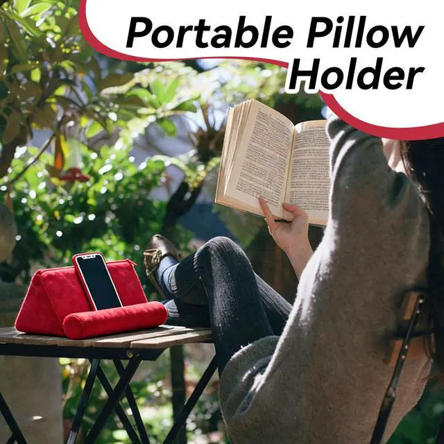 Alt view image 2 of 7 - Pillow Tablet Stand, Bed Rest Cushion Tablet Reading Holder Mobile Phone Support Stand for Smartphones Books Magazines Comfortable Angled Viewing