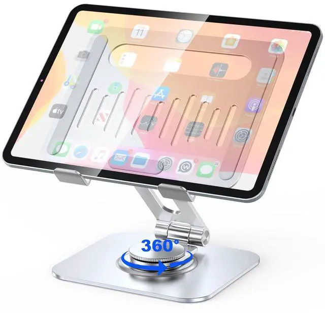 Main image of Aluminum Tablet Stand, 360° Rotating iPad Holder Fits 4-13"