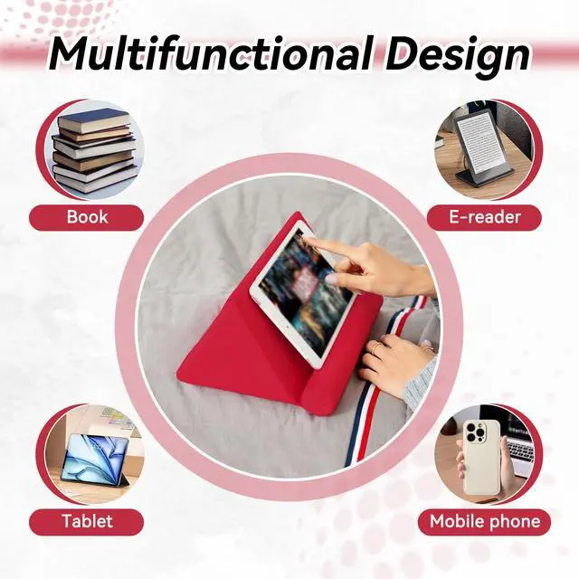 Alt view image 7 of 7 - Pillow Tablet Stand, Bed Rest Cushion Tablet Reading Holder Mobile Phone Support Stand for Smartphones Books Magazines Comfortable Angled Viewing