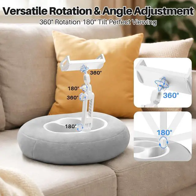 Alt view image 7 of 7 - Kindle Pillow Stand with Wireless Page Turner, Kindle Holder for Bed with Storage Tray, Adjustable Tablet Pillow Stand for Hands-Free Reading, Fits Kindle & Tablets 4.711", Reading Accessories Gift