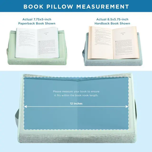 Alt view image 3 of 7 - Book Pillow - Sage Green, Fits 6" x 9" Books
