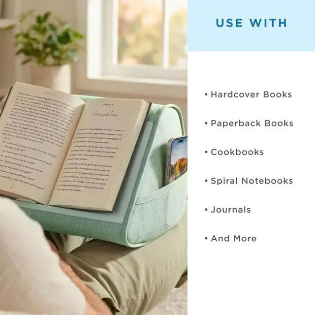 Alt view image 6 of 7 - Book Pillow - Sage Green, Fits 6" x 9" Books