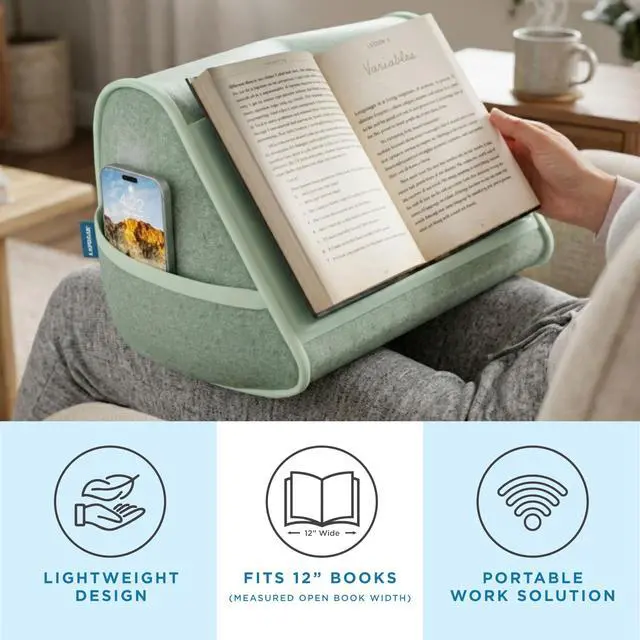 Alt view image 2 of 7 - Book Pillow - Sage Green, Fits 6" x 9" Books