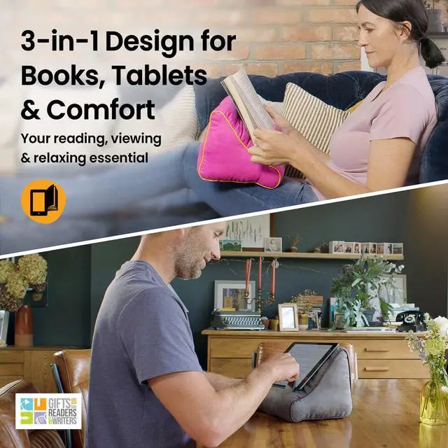 Alt view image 3 of 7 - Thinking Gifts Tablet & Book Stand - Soft Book Couch Black