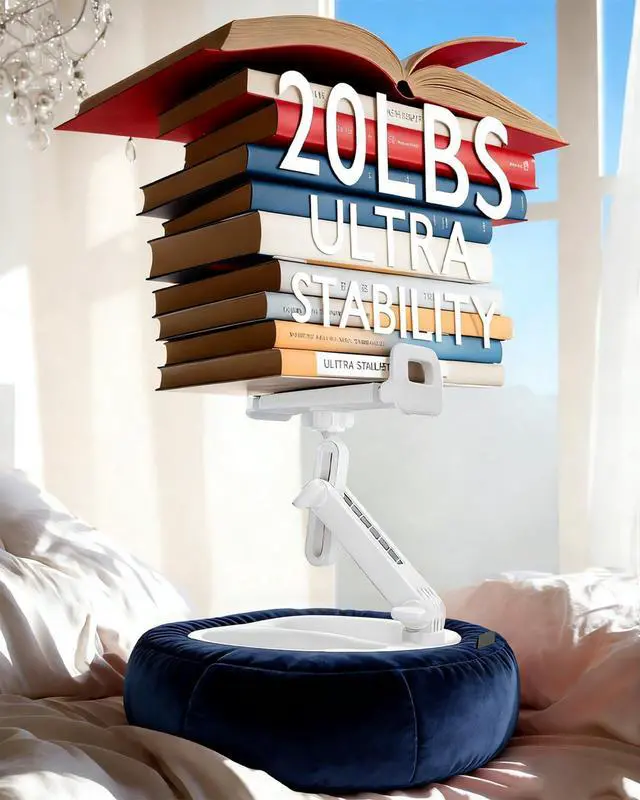 Alt view image 6 of 7 - Tablet Pillow Stand for Bed with Detachable Snack Bowl, Blue