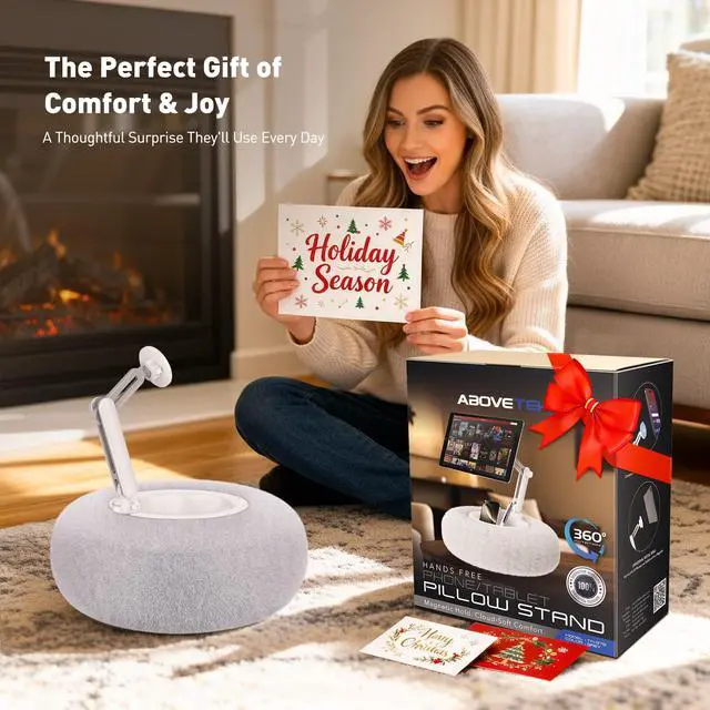 Alt view image 7 of 7 - Kindle Pillow Stand, Magnetic iPad Holder for Bed with Snack Bowl, 360° Adjustable Soft Tablet Lap Pillow for Reading, Compatible with Kindle, Tablet, Phone, Ideal Cozy Gift for Family(Gray)