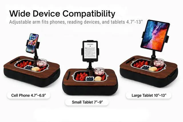 Alt view image 6 of 7 - Lap Desks, Adjustable Cushion with Device Holder Fits 4.7-13