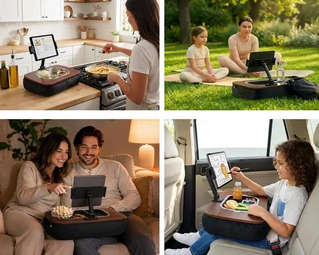 Alt view image 4 of 7 - Lap Desks, Adjustable Cushion with Device Holder Fits 4.7-13