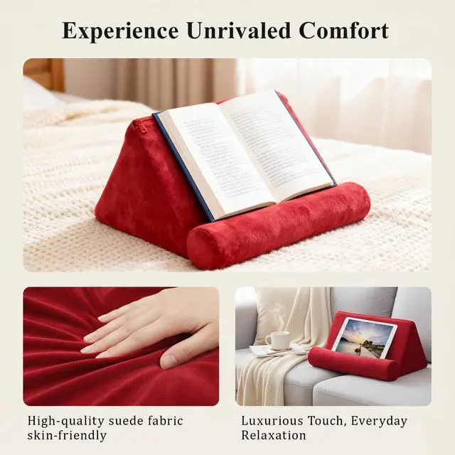 Alt view image 5 of 7 - Pillow Tablet Stand Holder Mobile Phone Support Ipad Pillow Stand Lap Samhousing Bed Rest Cushion Tablet Reading Holder for Book Kindle Tab iPad Tablets Smartphones Magazines