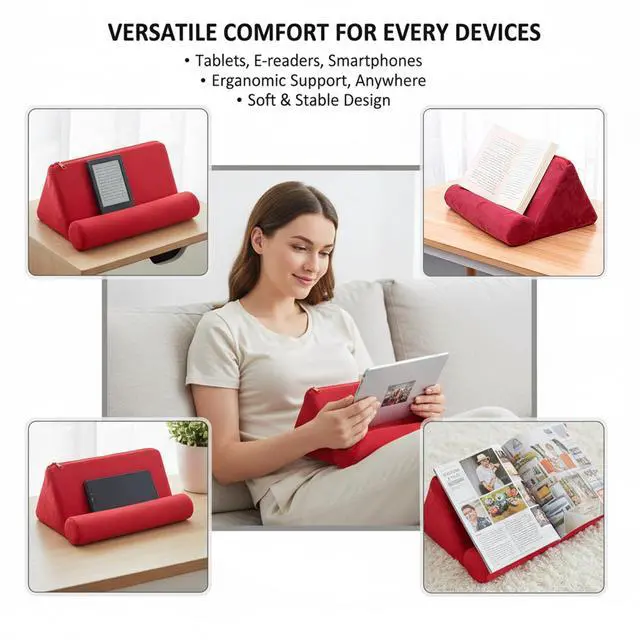 Alt view image 7 of 7 - Pillow Tablet Stand Holder Mobile Phone Support Ipad Pillow Stand Lap Samhousing Bed Rest Cushion Tablet Reading Holder for Book Kindle Tab iPad Tablets Smartphones Magazines