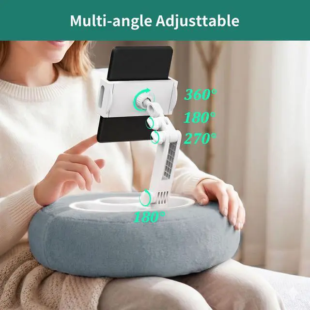 Alt view image 3 of 7 - Stable Tablet & Kindle Pillow Stand with Snack Tray, Grey