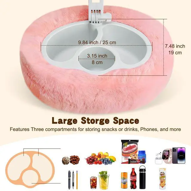 Alt view image 3 of 7 - Tablet Pillow Stand with 3 Detachable Snack Bowl, 360° Rotating Arm, Soft Plush Cushion, Hands-Free Pillow Holder for 4.7-13" iPad Kindle Phone, Ideal for Bed Couch Reading Watching