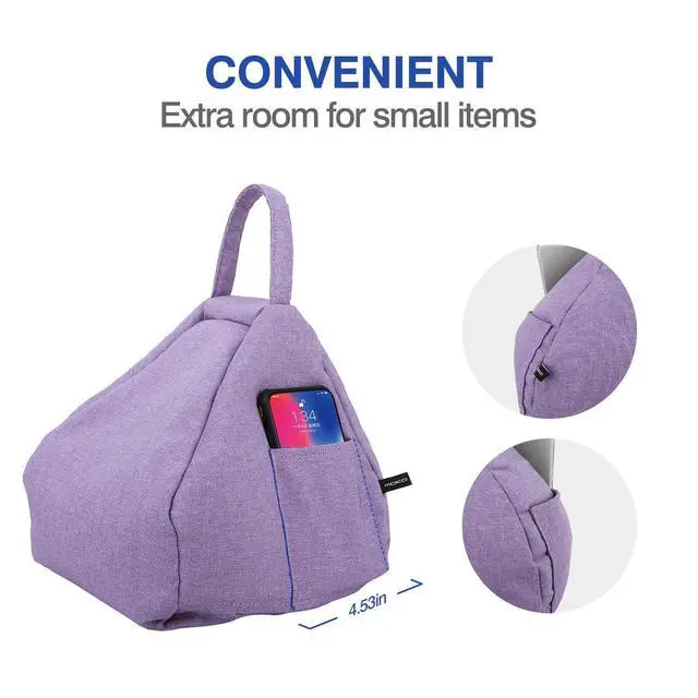 Alt view image 5 of 7 - Tablet Pillow Stand, Soft Linen Cotton Lap Cushion Holder for iPad