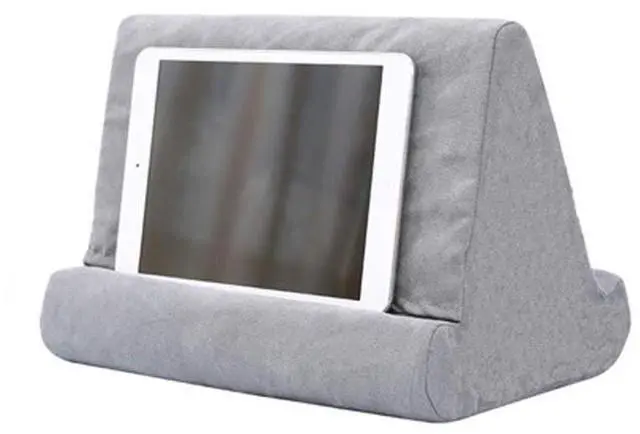Main image of New Compressible Tablet Stand Pillow Holder Multi Angle Soft Cushion Pillow Stand for iPad Tablet Book and E-Reader (Little Gray)