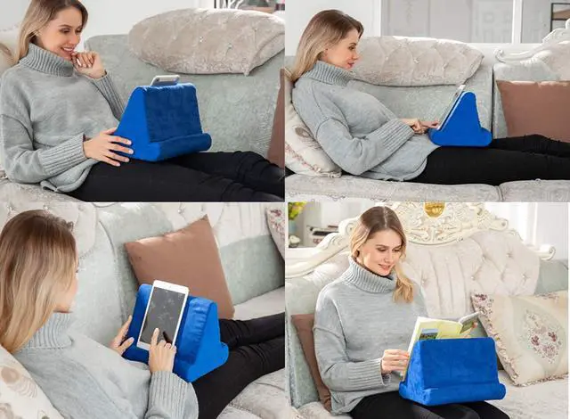 Alt view image 2 of 3 - New Compressible Tablet Stand Pillow Holder Multi Angle Soft Cushion Pillow Stand for iPad Tablet Book and E-Reader (Little Gray)