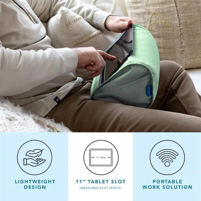 Alt view image 2 of 7 - Tablet Pillow Stand - Sage Green, 11" Slot