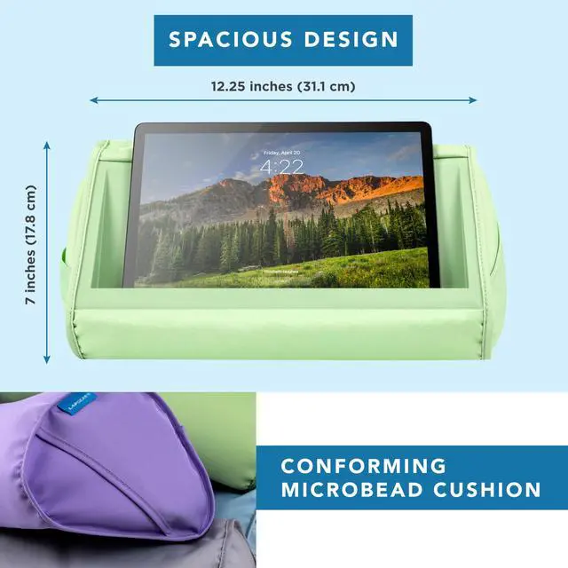 Alt view image 5 of 7 - Tablet Pillow Stand - Sage Green, 11" Slot