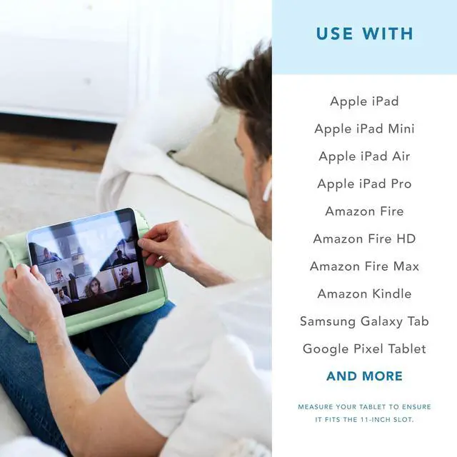 Alt view image 6 of 7 - Tablet Pillow Stand - Sage Green, 11" Slot