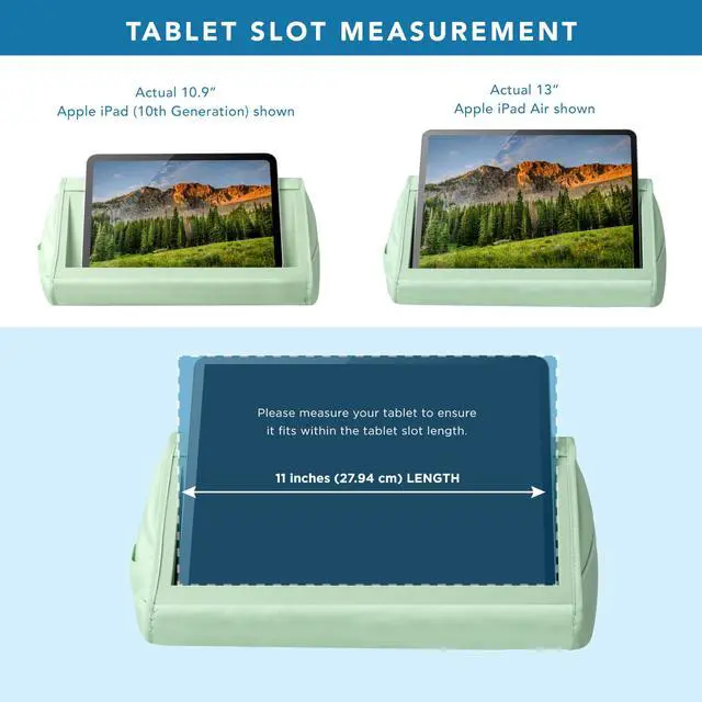 Alt view image 3 of 7 - Tablet Pillow Stand - Sage Green, 11" Slot