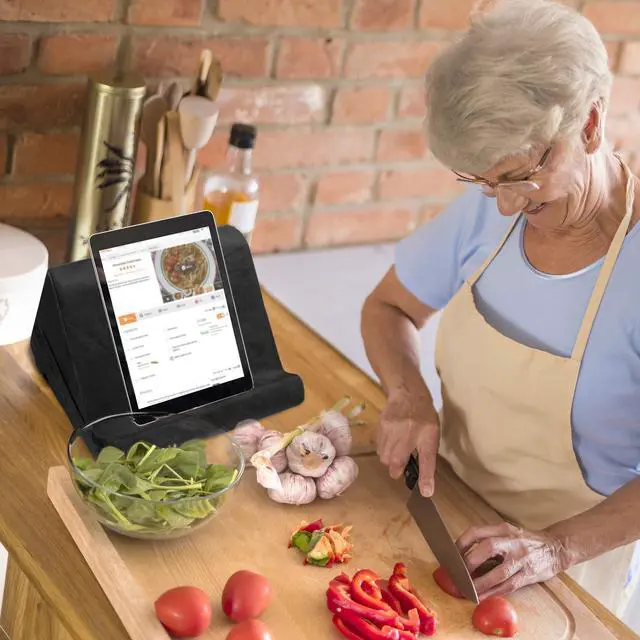 Alt view image 5 of 6 - Pillow Pad Ultra Multi-Angle Soft Tablet Stand, Gray - Comfortable Angled Viewing for iPad, Tablets, Kindle, Smartphones, Books, Magazines, and More