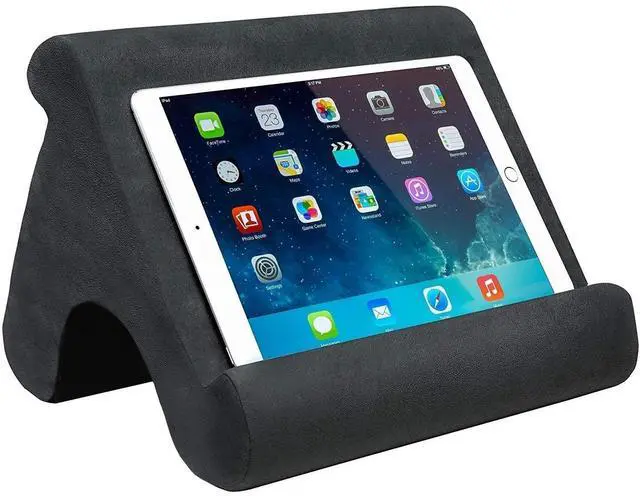 Main image of Tablet Pillow Stand - Tablet Holder Dock for Bed with Multi-Viewing Angles, Compatible with iPad Pro 9.7, 10.5,12.9 Air Mini 4 3, Kindle, Galaxy Tab, E-Reader (Dark Grey)