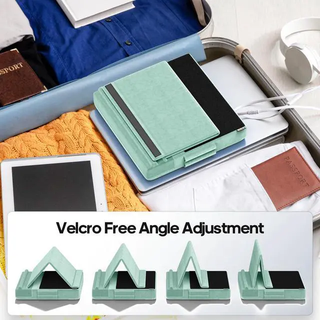 Alt view image 6 of 7 - Tablet Pillow Stand, Multi-Angle Viewing Ipad Holder for Lap, Bed and Desk, Foldable Soft Pad Dock with Stylus Mount Compatible with Ipad Pro 12.9, 10.5, 11, Air, Mini, Phones, Books, E-Reader