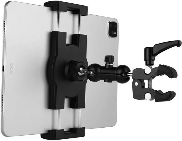 Main image of Tablet Holder for Treadmill/Spin Bike/Stroller/Wheelchair/Golf Cart/Poles/Music Stand/Stationary Bike,360°Adjustable iPad Mount,Compatible with 7~12.9" iPad/Nexus/Fire HD/e-Book/LG G/Switch