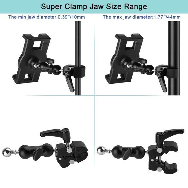 Alt view image 5 of 7 - Tablet Holder for Treadmill/Spin Bike/Stroller/Wheelchair/Golf Cart/Poles/Music Stand/Stationary Bike,360°Adjustable iPad Mount,Compatible with 7~12.9" iPad/Nexus/Fire HD/e-Book/LG G/Switch