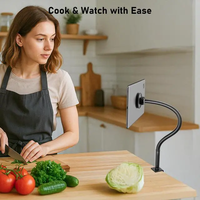 Alt view image 6 of 7 - Magnetic Gooseneck Tablet Holder, iPad Desk Clamp Mount for Bed & Desk