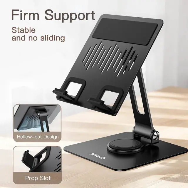 Alt view image 4 of 6 - Swivel Tablet Stand for 4-13" Tablets and Phones, Black