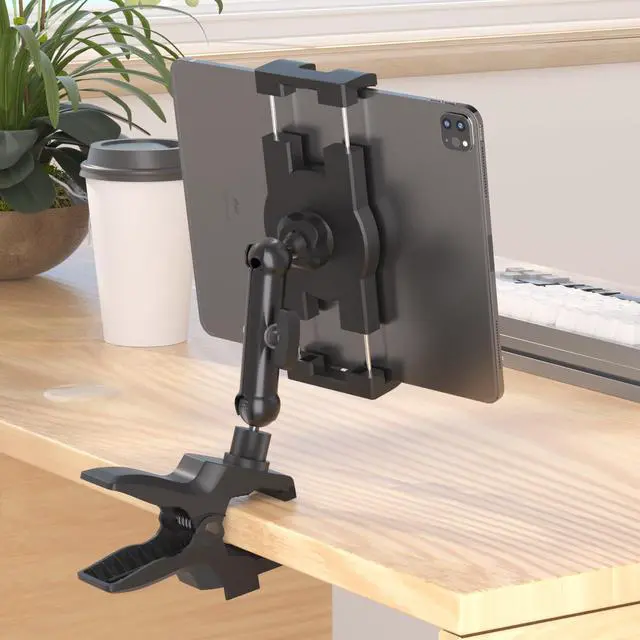 Alt view image 2 of 7 - Tablet Holder Jaws Flex Clamp Clip Mount,360°Adjustable Aluminium Alloy Arm iPad Stand for Desk/Table/Post/Board,Compatible with 4.7~12.9" iPad/Nexus/e-Reader/Switch/Fire HD/iPhone