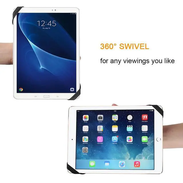 Alt view image 4 of 7 - Universal Tablet Hand Strap Holder for 9-11 Inch Tablets Black