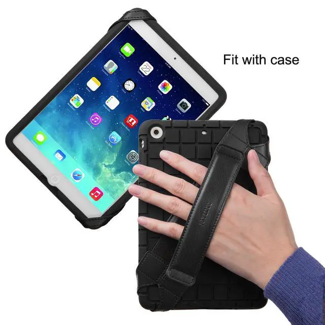 Alt view image 4 of 7 - Universal Tablet Hand Strap Holder, 360 Degrees Swivel Leather Handle Grip with Elastic Belt, Secure & Portable for 7.9" -8.4" Tablets (Samsung Asus Acer Google iPad mini), Black
